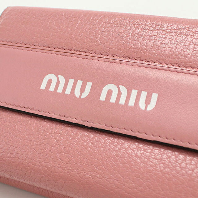 中古 ミュウミュウ 三つ折り財布 三折財布 レディース ブランド MIUMIU マドラス レザー 5ML014 ピンク 財布 USDMI105739011