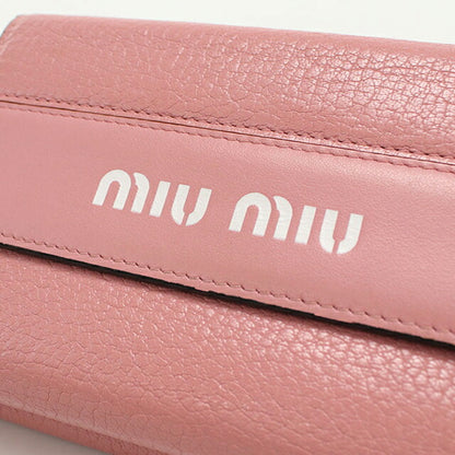 中古 ミュウミュウ 三つ折り財布 三折財布 レディース ブランド MIUMIU マドラス レザー 5ML014 ピンク 財布 USDMI105739011