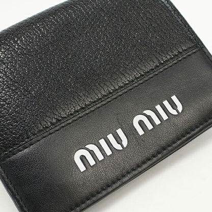 二手 Miu Miu 双折钱包 女士品牌 MIUMIU 皮革黑色钱包 USDMI105997011