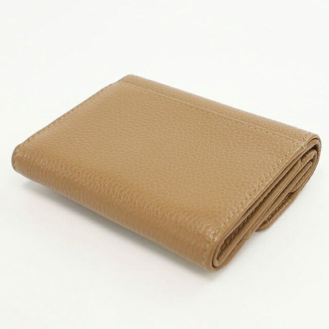 二手 Miu Miu 三折钱包女式品牌 MIUMIU Vitello Dino 皮革折叠钱包带翻盖 5MH043 2DT7 F030E 棕色 USDMI105999011