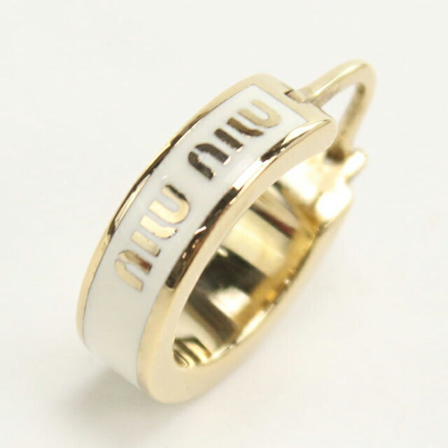 中古 ミュウミュウ ピアス レディース ブランド MIUMIU エナメル メタル ピアス ゴールド アクセサリー USDMI106158011
