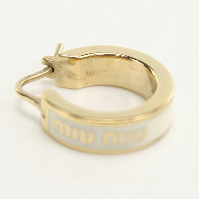 中古 ミュウミュウ ピアス レディース ブランド MIUMIU エナメル メタル ピアス ゴールド アクセサリー USDMI106158011