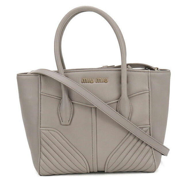 Used Miu Miu tote bag ladies brand MIUMIU 2WAY 5BA145 2E5W F0D32 gray bag USDMI106340011