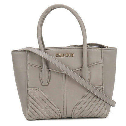 Used Miu Miu tote bag ladies brand MIUMIU 2WAY 5BA145 2E5W F0D32 gray bag USDMI106340011