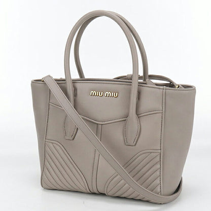 Used Miu Miu tote bag ladies brand MIUMIU 2WAY 5BA145 2E5W F0D32 gray bag USDMI106340011