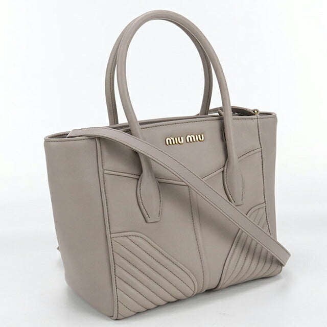 Used Miu Miu tote bag ladies brand MIUMIU 2WAY 5BA145 2E5W F0D32 gray bag USDMI106340011