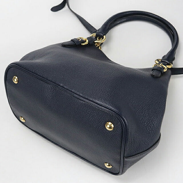 二手 Miu Miu 手提包女士品牌 MIUMIU 2WAY 皮革海军蓝包 USDMI106418011