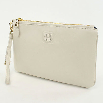 中古 ミュウミュウ クラッチバッグ レディース ブランド MIUMIU クラッチバッグ レザー 5NH012 2CTX F0009 ホワイト バッグ USDMI106449011