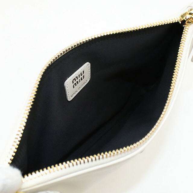 中古 ミュウミュウ クラッチバッグ レディース ブランド MIUMIU クラッチバッグ レザー 5NH012 2CTX F0009 ホワイト バッグ USDMI106449011