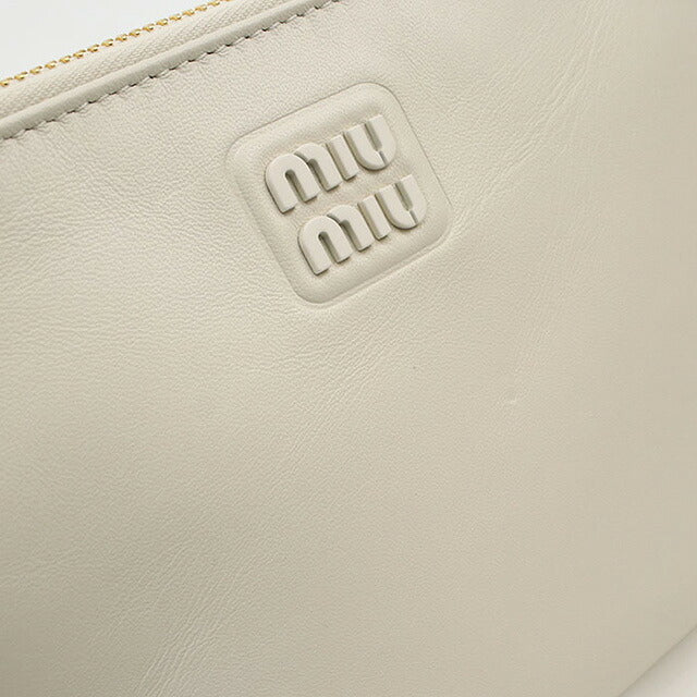 中古 ミュウミュウ クラッチバッグ レディース ブランド MIUMIU クラッチバッグ レザー 5NH012 2CTX F0009 ホワイト バッグ USDMI106449011