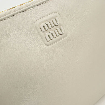 中古 ミュウミュウ クラッチバッグ レディース ブランド MIUMIU クラッチバッグ レザー 5NH012 2CTX F0009 ホワイト バッグ USDMI106449011