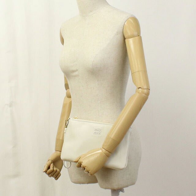 中古 ミュウミュウ クラッチバッグ レディース ブランド MIUMIU クラッチバッグ レザー 5NH012 2CTX F0009 ホワイト バッグ USDMI106449011