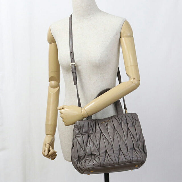 二手 Miu Miu 手提包 女士品牌 MIUMIU Matelasse 2WAY 灰色包 USDMI106557011