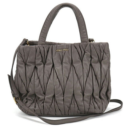 二手 Miu Miu 手提包 女士品牌 MIUMIU Matelasse 2WAY 灰色包 USDMI106557011