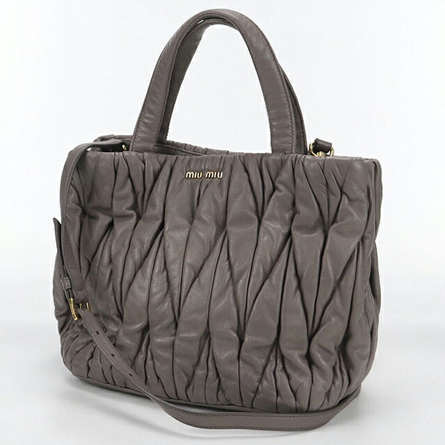 二手 Miu Miu 手提包 女士品牌 MIUMIU Matelasse 2WAY 灰色包 USDMI106557011