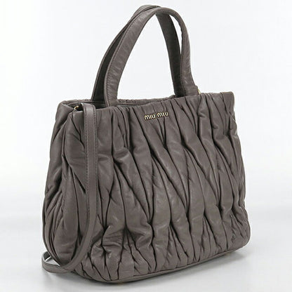 二手 Miu Miu 手提包 女士品牌 MIUMIU Matelasse 2WAY 灰色包 USDMI106557011