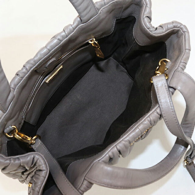 二手 Miu Miu 手提包 女士品牌 MIUMIU Matelasse 2WAY 灰色包 USDMI106557011