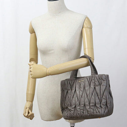 二手 Miu Miu 手提包 女士品牌 MIUMIU Matelasse 2WAY 灰色包 USDMI106557011