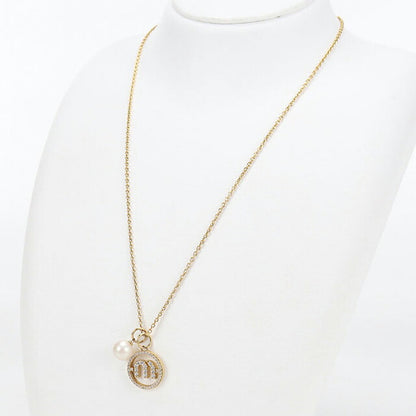 中古 ミュウミュウ ネックレス レディース ブランド MIUMIU ラインストーン ゴールド アクセサリー USDMI106631011