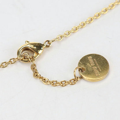 中古 ミュウミュウ ネックレス レディース ブランド MIUMIU ラインストーン ゴールド アクセサリー USDMI106631011