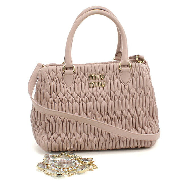 中古 ミュウミュウ トートバッグ レディース ブランド MIUMIU マテラッセ 2WAY ピンク バッグ USDMI106714011