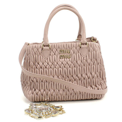 中古 ミュウミュウ トートバッグ レディース ブランド MIUMIU マテラッセ 2WAY ピンク バッグ USDMI106714011