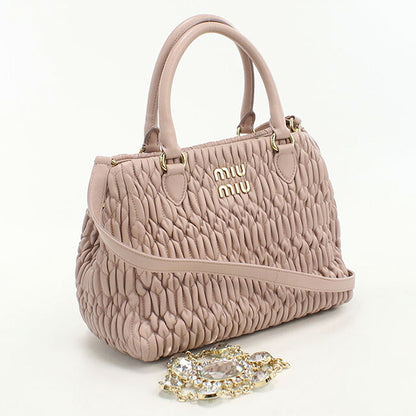 中古 ミュウミュウ トートバッグ レディース ブランド MIUMIU マテラッセ 2WAY ピンク バッグ USDMI106714011
