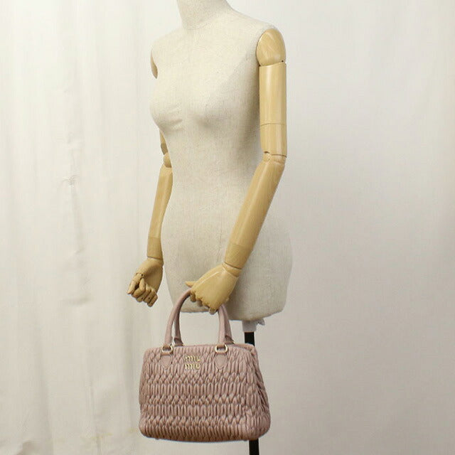 中古 ミュウミュウ トートバッグ レディース ブランド MIUMIU マテラッセ 2WAY ピンク バッグ USDMI106714011