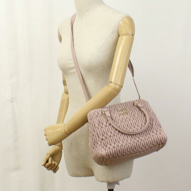 中古 ミュウミュウ トートバッグ レディース ブランド MIUMIU マテラッセ 2WAY ピンク バッグ USDMI106714011