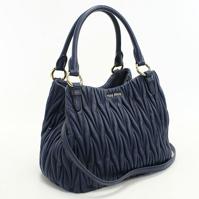 中古 ミュウミュウ トートバッグ レディース ブランド MIUMIU マテラッセ 2WAY 5BE886 N88 F0016 ネイビー バッグ USDMI106729011