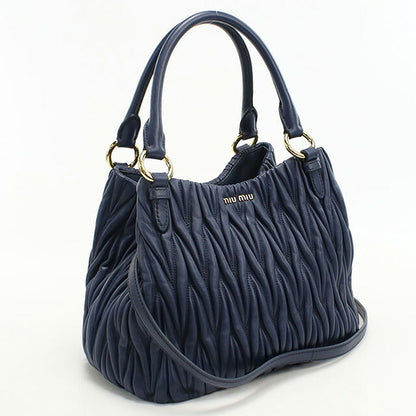 中古 ミュウミュウ トートバッグ レディース ブランド MIUMIU マテラッセ 2WAY 5BE886 N88 F0016 ネイビー バッグ USDMI106729011