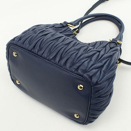 中古 ミュウミュウ トートバッグ レディース ブランド MIUMIU マテラッセ 2WAY 5BE886 N88 F0016 ネイビー バッグ USDMI106729011