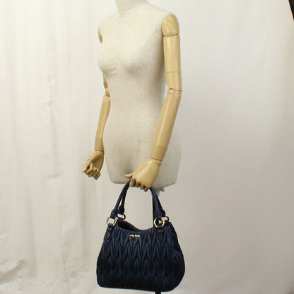 中古 ミュウミュウ トートバッグ レディース ブランド MIUMIU マテラッセ 2WAY 5BE886 N88 F0016 ネイビー バッグ USDMI106729011