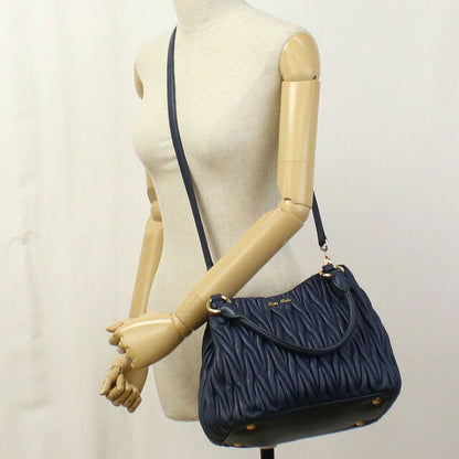 中古 ミュウミュウ トートバッグ レディース ブランド MIUMIU マテラッセ 2WAY 5BE886 N88 F0016 ネイビー バッグ USDMI106729011
