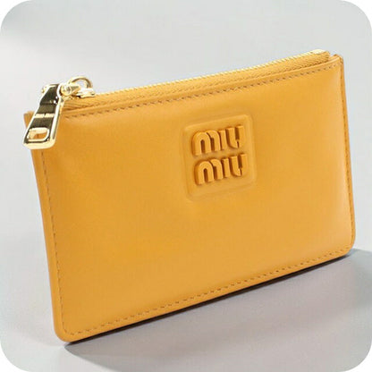 中古 ミュウミュウ カードホルダー レディース ブランド MIUMIU オレンジ 財布 USDMI107382011