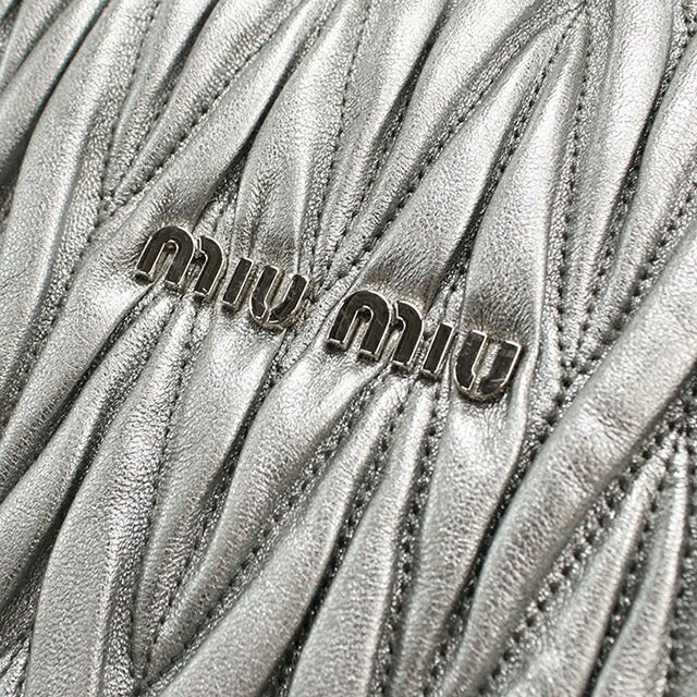 中古 ミュウミュウ ショルダーバッグ レディース ブランド MIUMIU チェーンバッグ レザー シルバー USDMI109451011