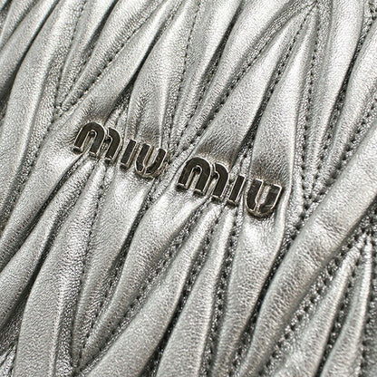 中古 ミュウミュウ ショルダーバッグ レディース ブランド MIUMIU チェーンバッグ レザー シルバー USDMI109451011