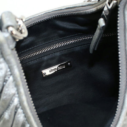 中古 ミュウミュウ ショルダーバッグ レディース ブランド MIUMIU チェーンバッグ レザー シルバー USDMI109451011