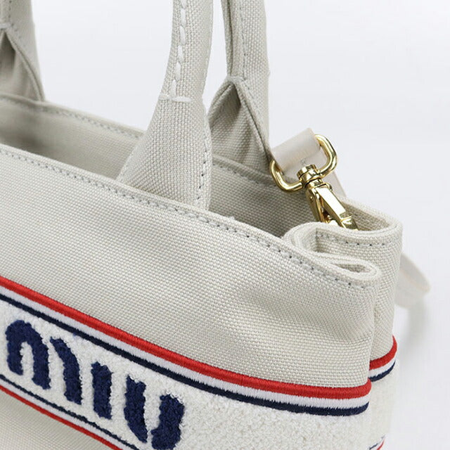miumiu トート　ホワイト 中古 ミュウミュウ トートバッグ レディース ブランド MIUMIU 2WAY