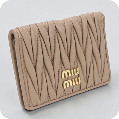Used Miu Miu Card Case Ladies Brand MIUMIU Matelasse 5MC103 Beige USDMI109589011