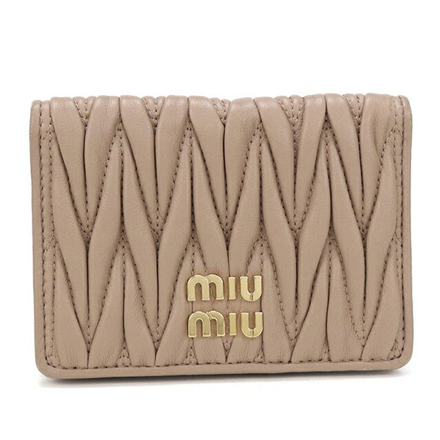 Used Miu Miu Card Case Ladies Brand MIUMIU Matelasse 5MC103 Beige USDMI109589011