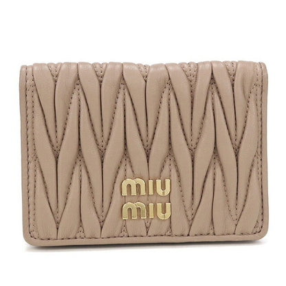Used Miu Miu Card Case Ladies Brand MIUMIU Matelasse 5MC103 Beige USDMI109589011