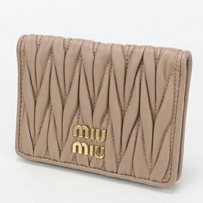 Used Miu Miu Card Case Ladies Brand MIUMIU Matelasse 5MC103 Beige USDMI109589011