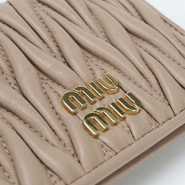 Used Miu Miu Card Case Ladies Brand MIUMIU Matelasse 5MC103 Beige USDMI109589011