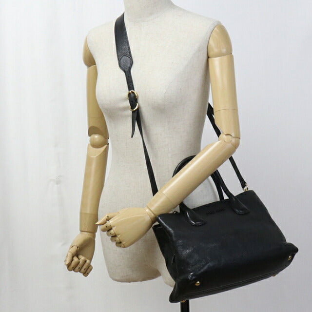 Used Miu Miu tote bag ladies brand MIUMIU 2WAY leather black USDMI111760011
