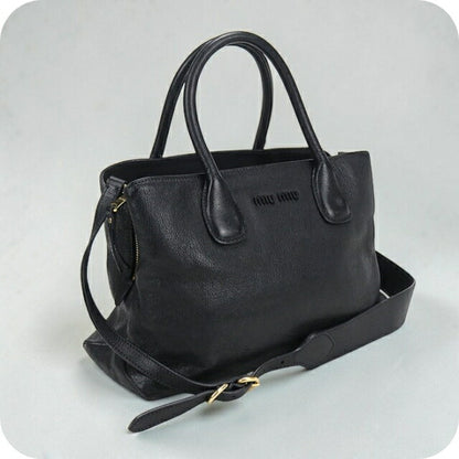 Used Miu Miu tote bag ladies brand MIUMIU 2WAY leather black USDMI111760011