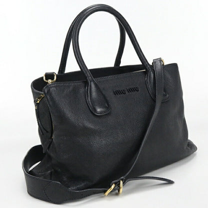 Used Miu Miu tote bag ladies brand MIUMIU 2WAY leather black USDMI111760011