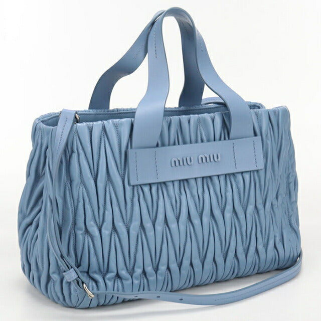 miumiu マテラッセ　ブルー 中古 ミュウミュウ トートバッグ レディース ブランド MIUMIU