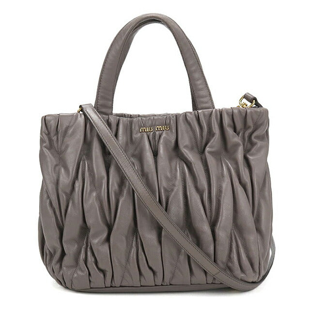 中古 ミュウミュウ トートバッグ レディース ブランド MIUMIU マテラッセ 2WAY 5BG061 N88 F0572 グレー USDMI112525011