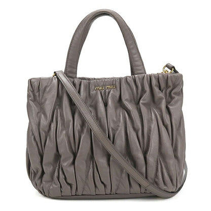 中古 ミュウミュウ トートバッグ レディース ブランド MIUMIU マテラッセ 2WAY 5BG061 N88 F0572 グレー USDMI112525011